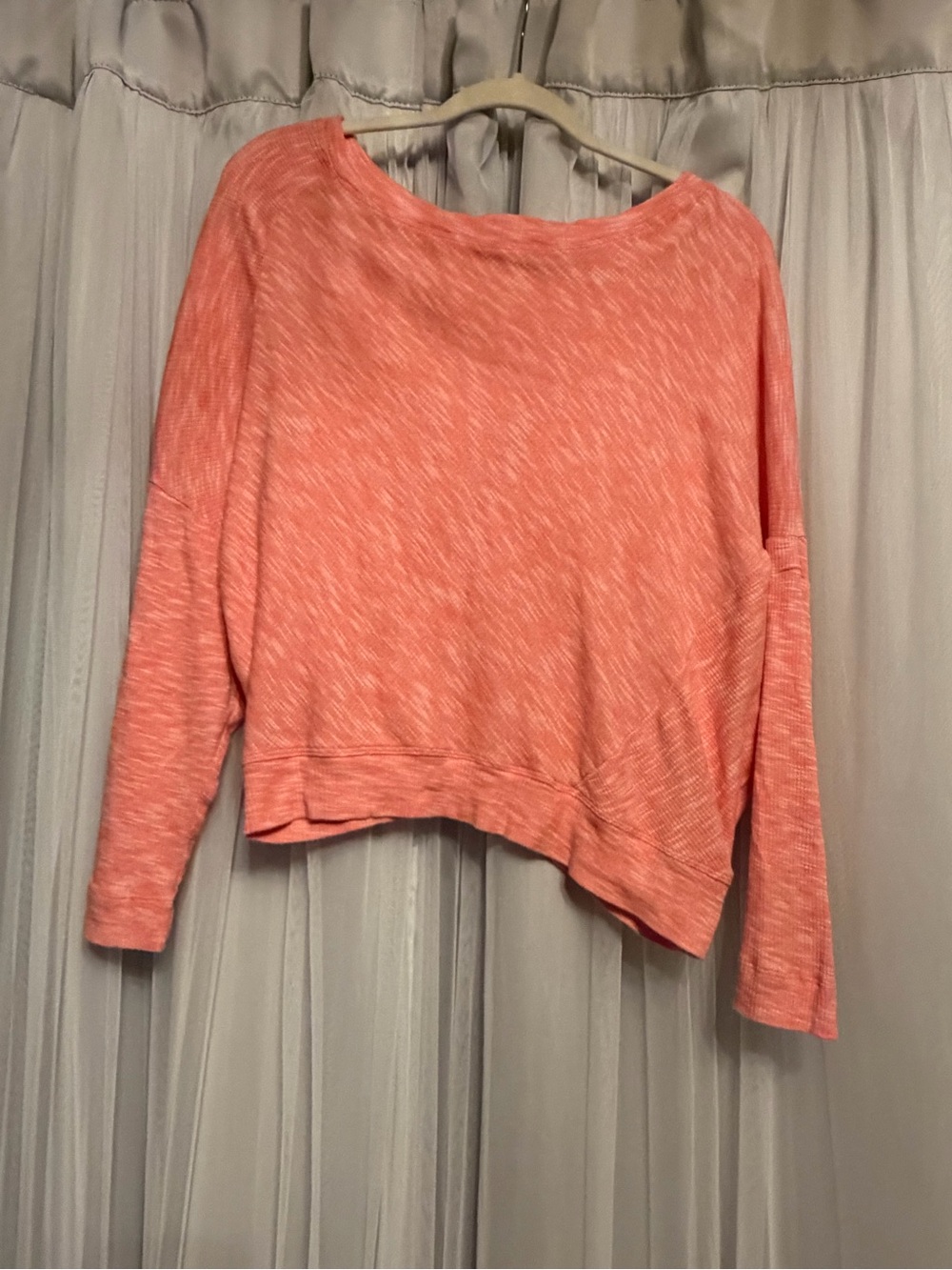Anthropologie Coral Heathered Long-Sleeve Pullover